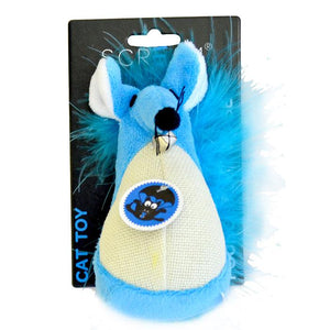 SCREAM FATTY MOUSE CAT TOY LOUD BLUE
