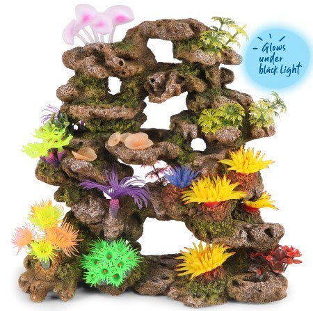 KAZOO CORAL STONE FORMATION WITH PLANTS GIANT