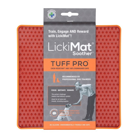 LICKIMAT SOOTHER PRO TUFF ORANGE 21 X 21CM