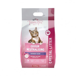 TROUBLE AND TRIX ODOUR NEUTRALISING CRYSTAL CAT LITTER 15L LAVENDER SCENT
