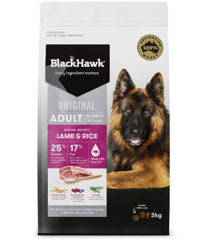 BLACK HAWK DOG ADULT LAMB & RICE 3KG